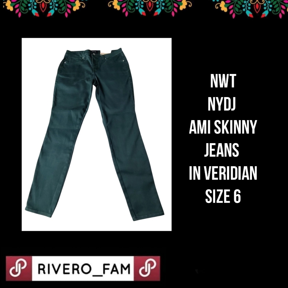 NWT | NYDJ | AMI SKINNY | IN VERIDIAN | SIZE 6